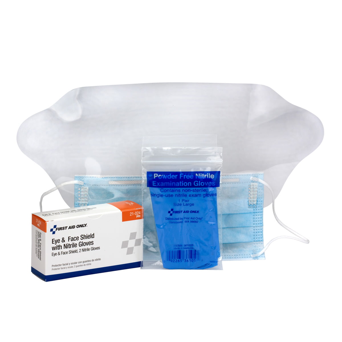 First Aid Only Eye & Face Shield with Gloves Kit - 1 set/box