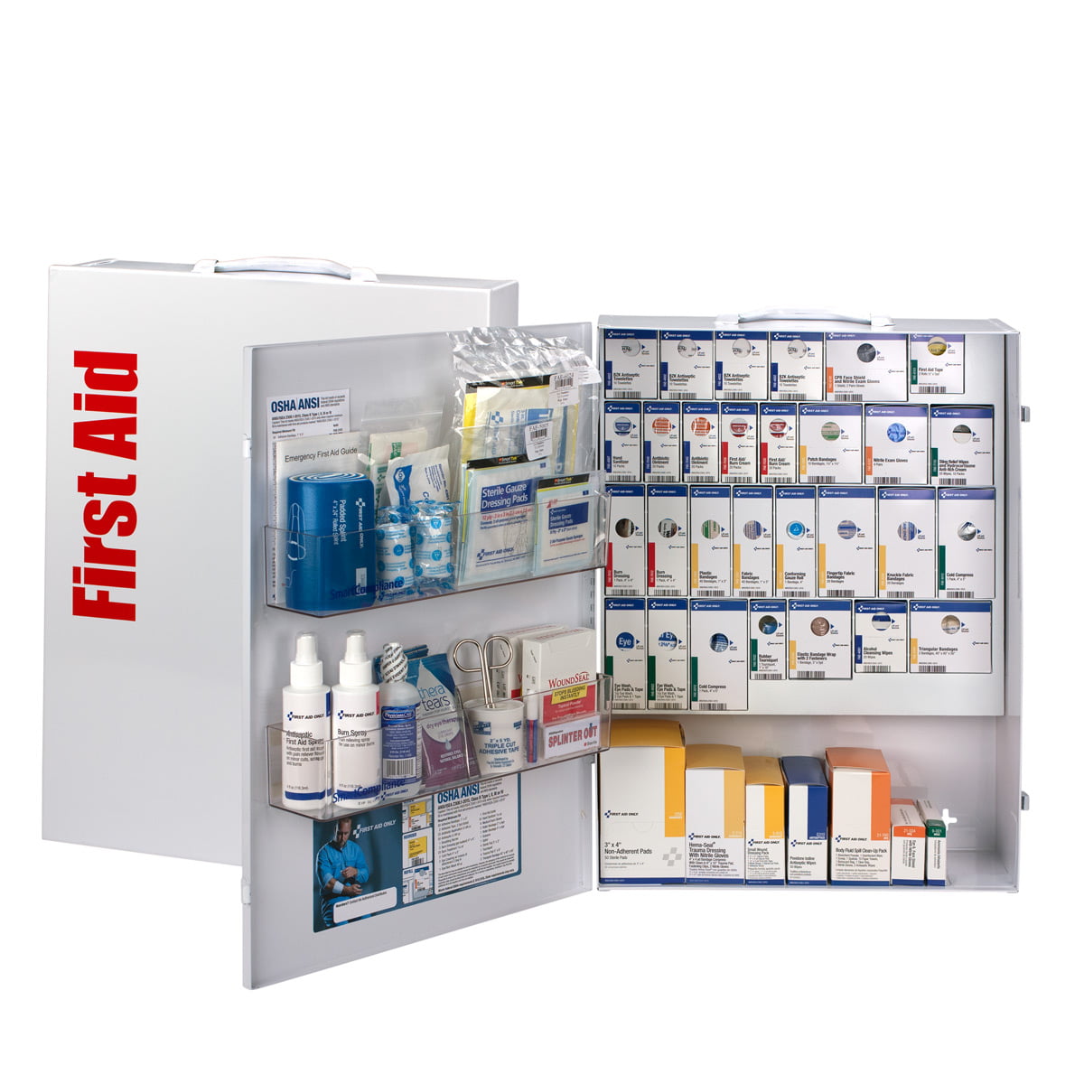 First Aid Only XL Metal SmartCompliance General Business First Aid Cabinet Without Medications ANSI 2021 Class A+ - 90829-021