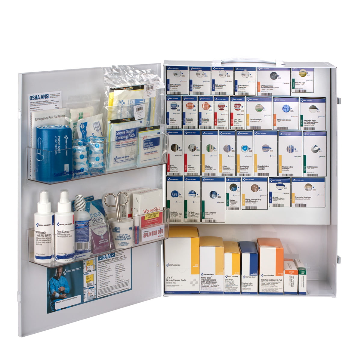 First Aid Only XL Metal SmartCompliance General Business First Aid Cabinet Without Medications ANSI 2021 Class A+ - 90829-021