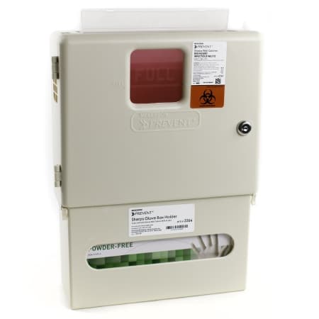 McKesson Prevent® Sharps Wall Cabinet with Glove Box Locking Wall Cabinet Polypropylene