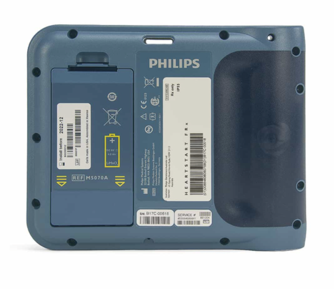 Philips HeartStart FRx AED with Ready Pack (Option R01-spare pads and carry case)