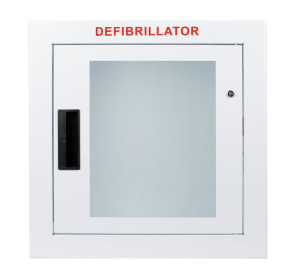 AED Cabinet Large Semi-Recessed with Alarm and Strobe - Square Corners - SR-Ls