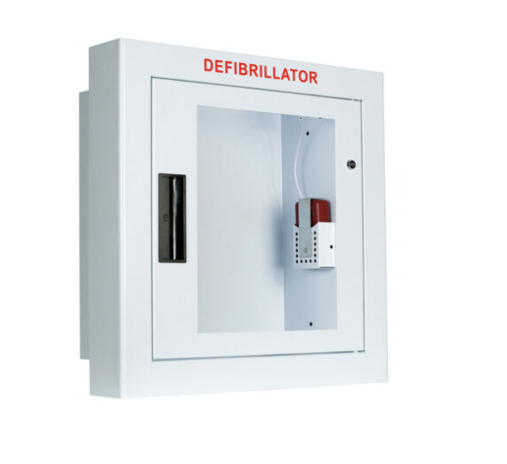 AED Cabinet Large Semi-Recessed No Alarm and Square Corners - SR-Ln
