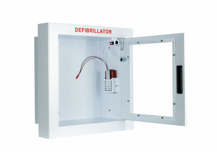 AED Cabinet Large Semi-Recessed No Alarm and Square Corners - SR-Ln