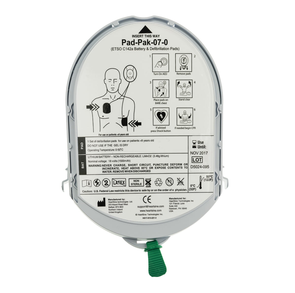 heartsine samaritan pad 350p 450 aed electrode pads
