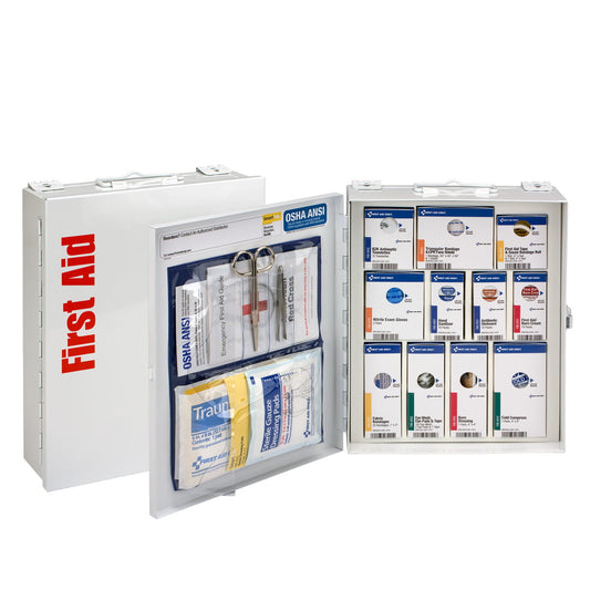 First Aid Only 25 Person Medium Metal SmartCompliance First Aid Cabinet Without Medications ANSI 2021 Class A+ - 90578-021