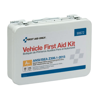 25 Person Vehicle ANSI A+ First Aid Kit, Metal Case