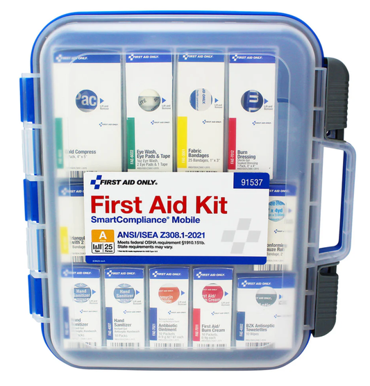 First Aid Only FAO SmartCompliance Mobile 25 Person 2021 ANSI A Clear Front First Aid Kit - 91537