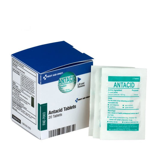 First Aid Only SmartCompliance Refill Antacid, 2 Tablets Per Packet, 10x2 Packets Per Box