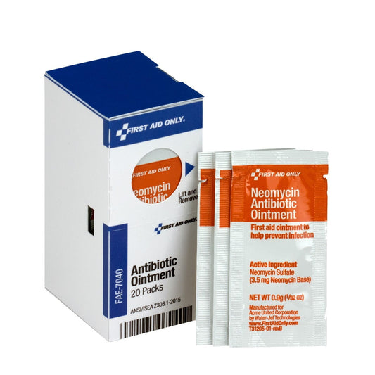 First Aid Only SmartCompliance Refill Antibiotic Ointment, 20 Per Box