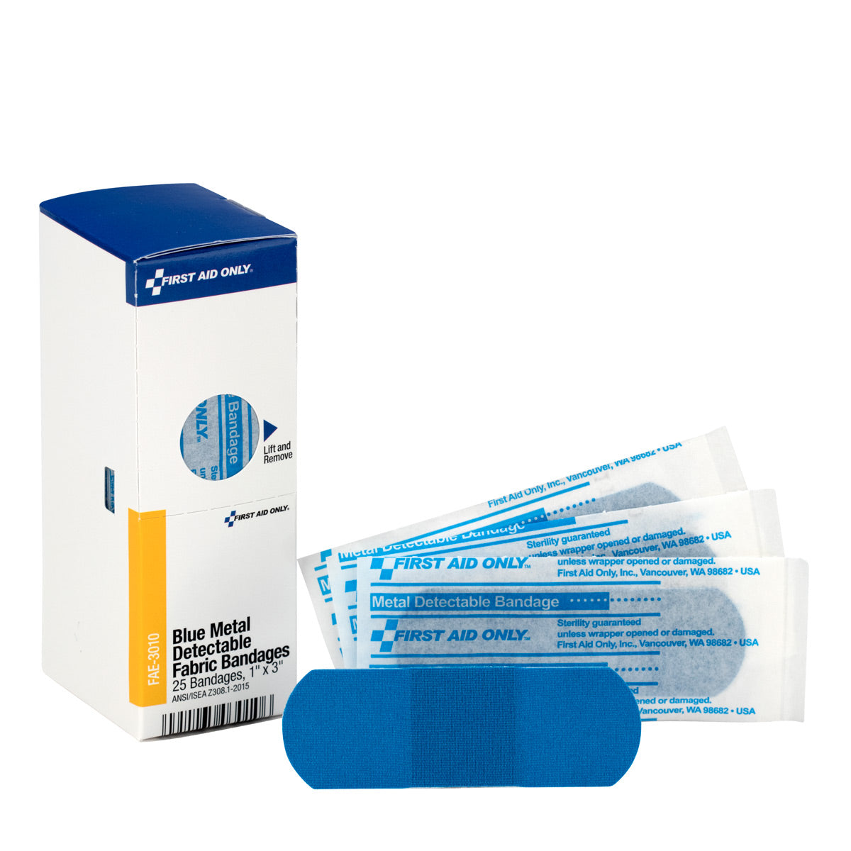 Blue Metal Detectable Fabric Bandages