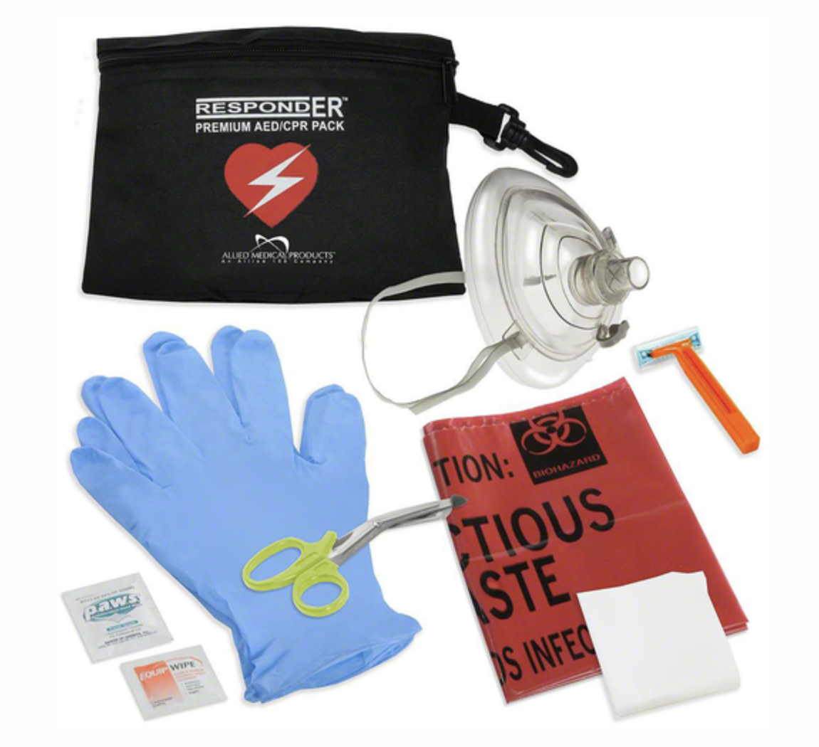 RespondER CPR/AED Prep Pack Kit with RespondER Mask in Nylon Pouch - For use with any AED