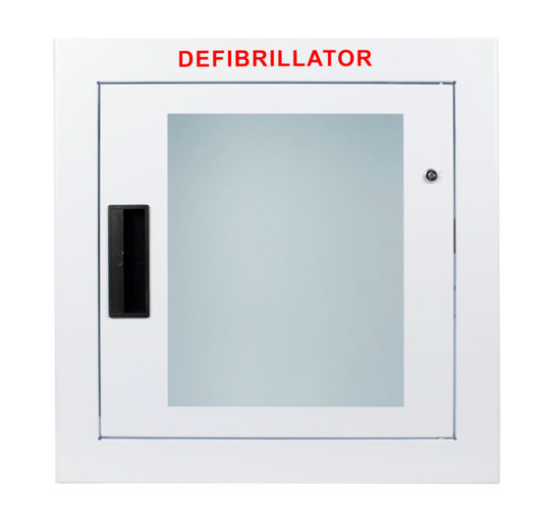 AED Cabinet Large Semi-Recessed with Alarm and Square Corners - SR-L