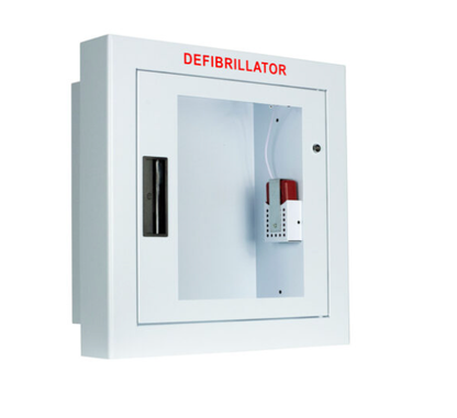AED Cabinet Large Semi-Recessed No Alarm and  Square Corners - SR-Ln