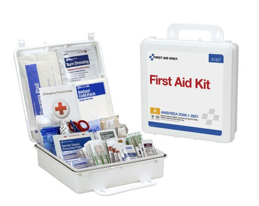First Aid Only 50 Person ANSI A Plastic First Aid Kit ANSI 2021 Compliant - 91327