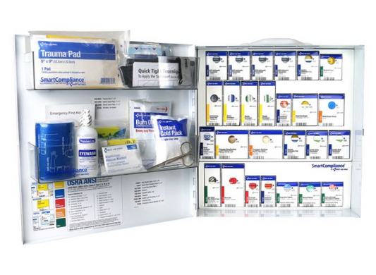 First Aid Only Large Metal SmartCompliance ANSI B First Aid Cabinet With Medications For General Business - 91376