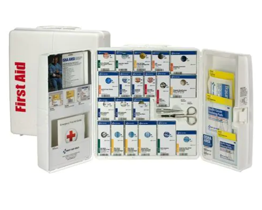 First Aid Only Large 50 Person Plastic SmartCompliance Cabinet, ANSI A+ with Meds - 90608-021