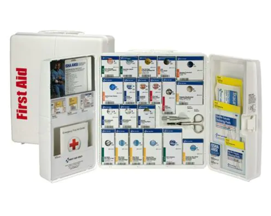 First Aid Only Large 50 Person Plastic SmartCompliance Food Service Cabinet, ANSI A+ with Meds - 90659-021