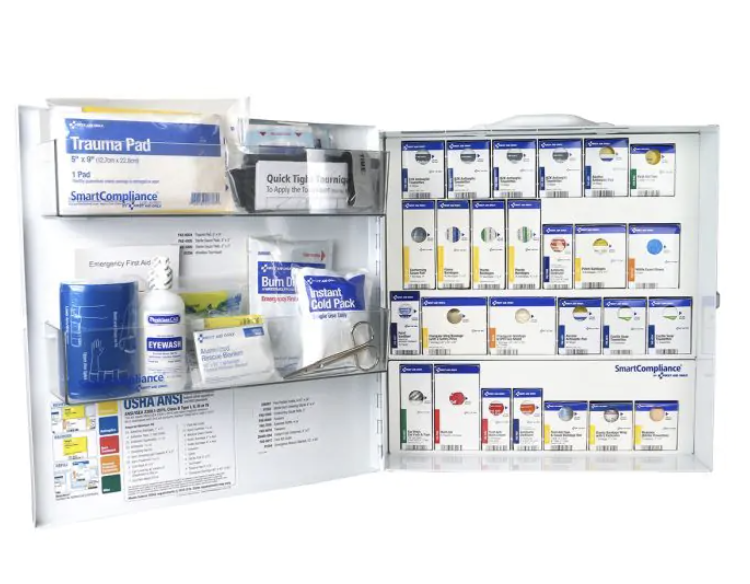 First Aid Only Large 100 Person Metal SmartCompliance Cabinet, ANSI 2021 Class B without Meds - 91377