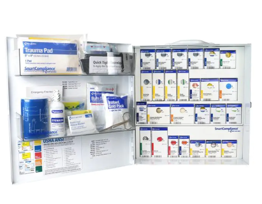 First Aid Only Large 100 Person Metal SmartCompliance Cabinet, ANSI 2021 Class B without Meds - 91377