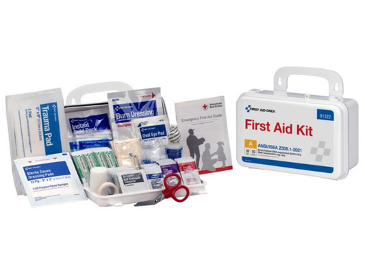 First Aid Only 10 Person ANSI 2021 Class A, Plastic First Aid Kit -  91322