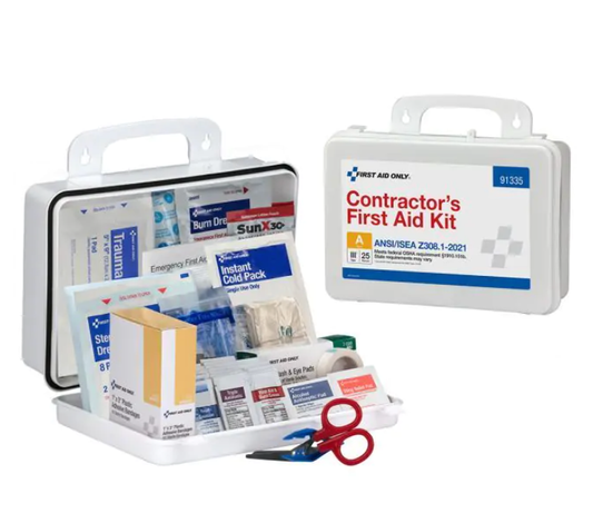 First Aid Only 25 Person ANSI 2021 Class A, Contractor Plastic First Aid Kit - 91335