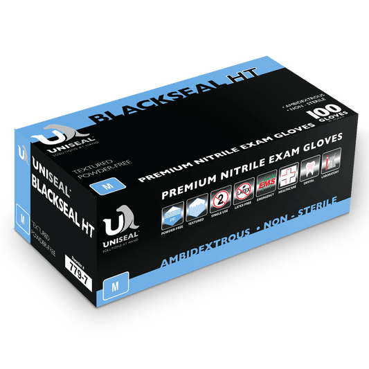 Uniseal® Nitrile Exam Gloves – BlackSeal HT Powder-Free