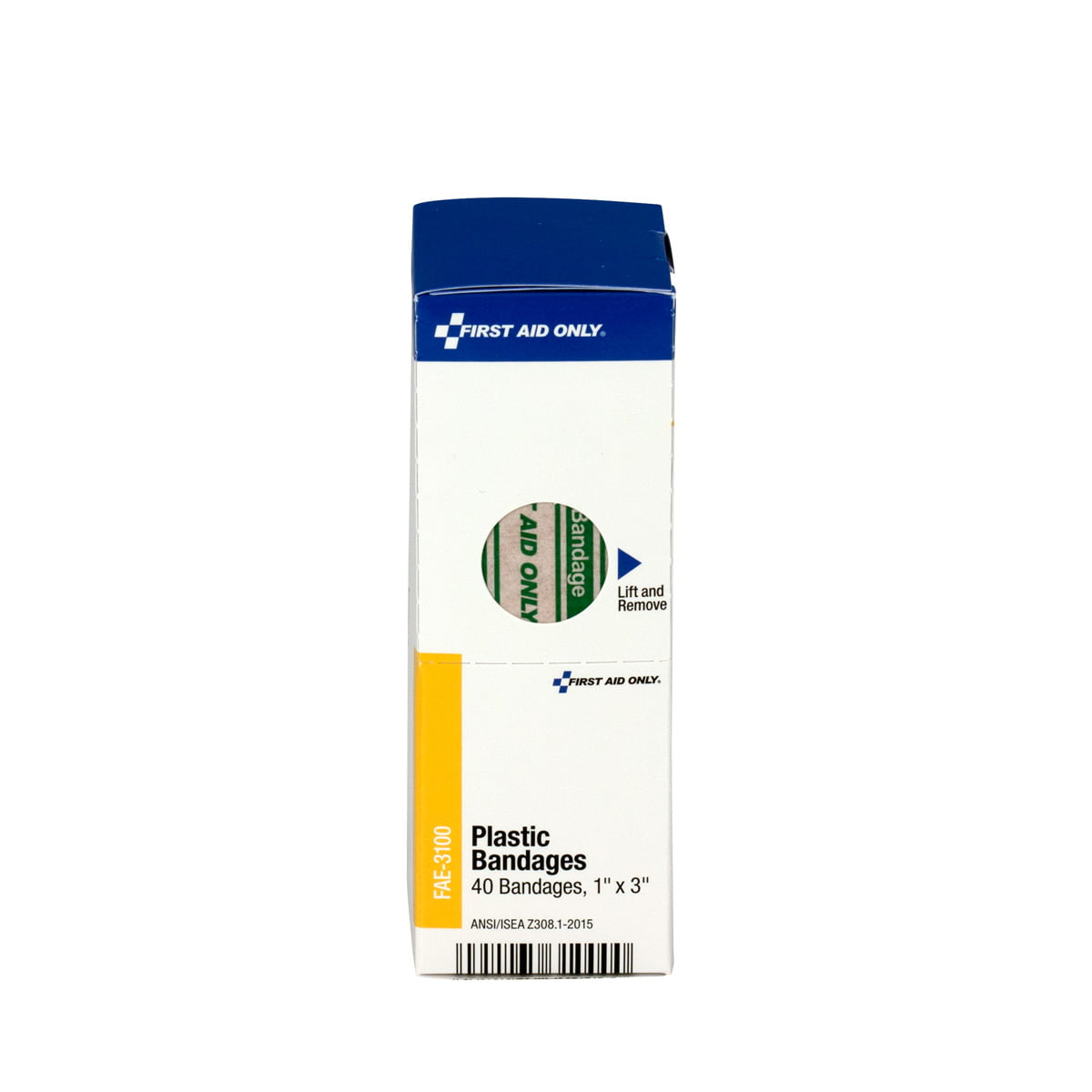 First Aid Only SmartCompliance Adhesive Plastic Bandages, 1" x 3", 40 Count