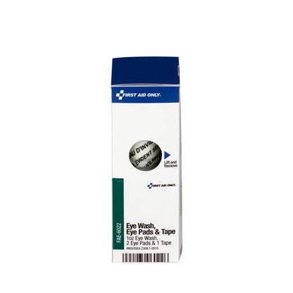 First Aid Only SmartCompliance Refill Eyewash, 1 oz., 2 Eye pads, 1/2" x 5 yard  First Aid Tape Per Box