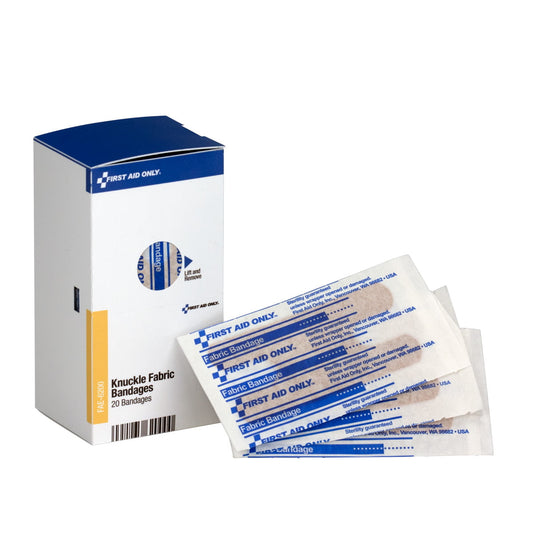 First Aid Only SmartCompliance  Refill Fabric Knuckle Bandages, 20 per box