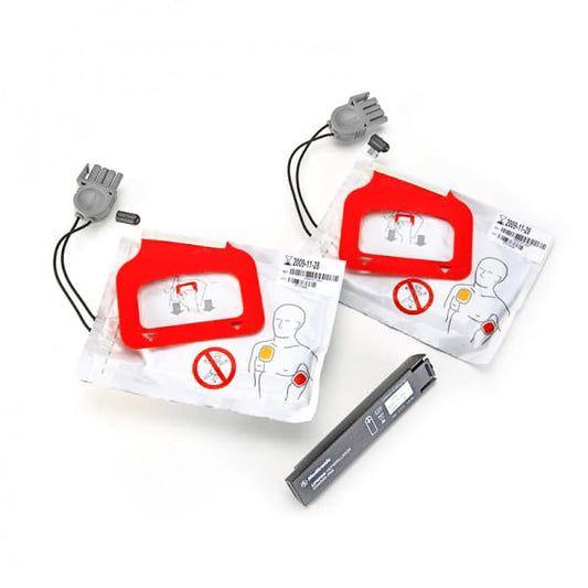 Physio-Control LIFEPAK CR Plus / EXPRESS CHARGE-PAK with 2 sets of Electrode Pads (Battery, 2 sets of Electrodes, and discharger)