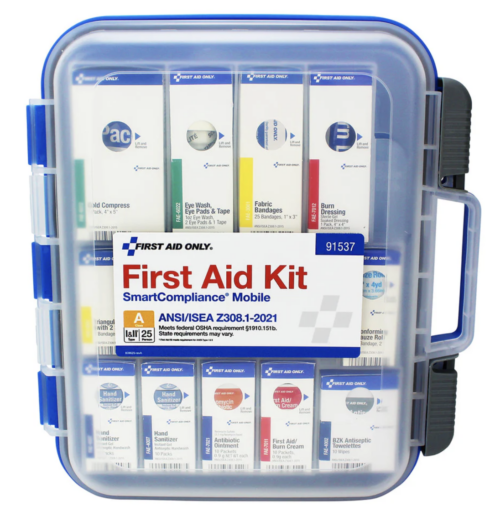 First Aid Only FAO SmartCompliance Mobile 25 Person 2021 ANSI A Clear Front First Aid Kit - 91537